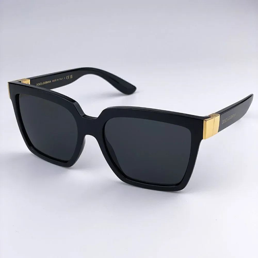 SALE! NEW D&G DG6165  501/87 Black Dark Gray Square Women Sunglasses
